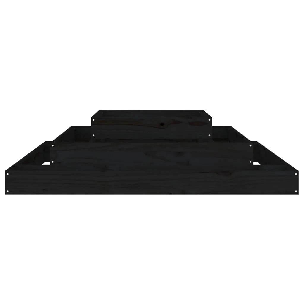 Fioriera rialzata per piante fiori terrazza giardino 110 x 110 x 27 cm legno massello di pino nero 02_0037313