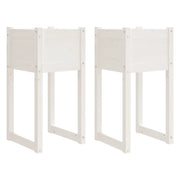2 pz Fioriere | Cassetta per fiori | Vaso Bianche 40x40x81 cm in Legno Massello di Pino