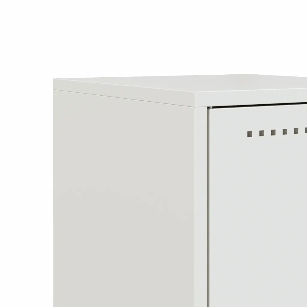 Comodino Bianco 36x39x78 cm in Acciaio 846588