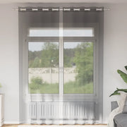 Tende in Voile con Occhielli 2 pz Grigio Scuro 140x260 cm 4102081