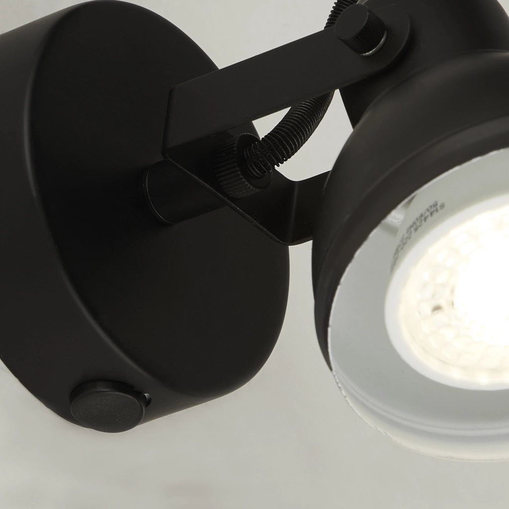 Applique Contemporanea Focus Spotlight Acciaio Bianco Nero 1 Luce Gu10