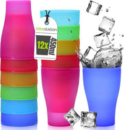 Bicchieri in plastica multifunzionali, 12 pezzi, 450 ml, riciclabili, resistenti, per bambini, feste e campeggio