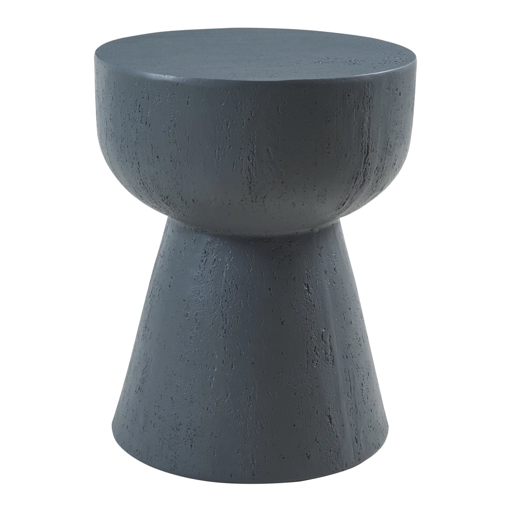 Tavolino Rotondo Oulvepijanse in Calcestruzzo Leggero Design Torre 51xØ40 cm Grigio Scuro [en.casa]