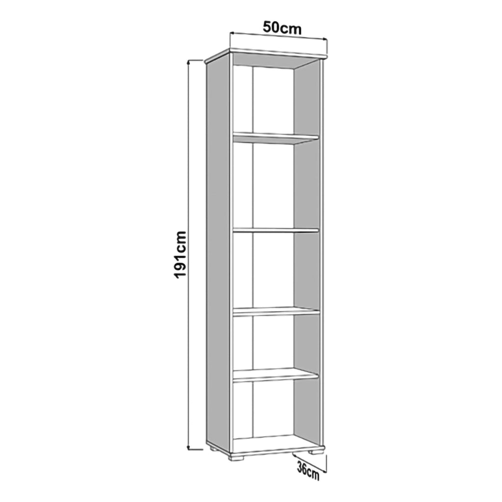 Mobile Espositore Entrac, Vetrina 4 Ripiani, 50x36x191h cm Bianco Crema