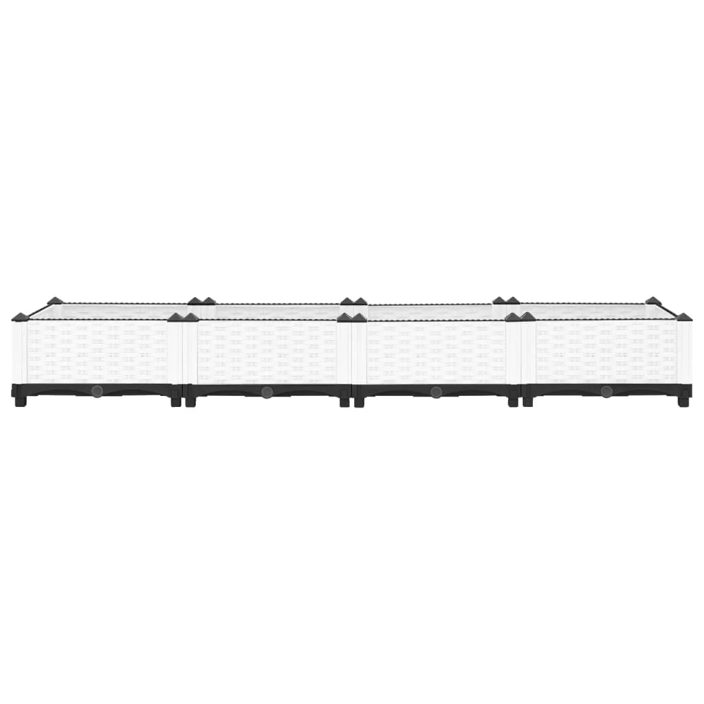 Fioriera rialzata per piante fiori terrazza giardino 160 x 40 x 23 cm polipropilene bianco 02_0039212