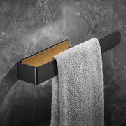 Supporto per Asciugamano a Muro in Bambù Nero Senza Forare - 30cm