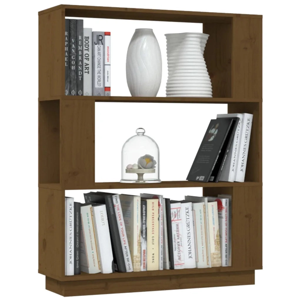 Libreria/Divisorio Ambrato 80x25x101 cm Legno Massello di Pino 814057