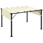 Copertura per Gazebo Pergola 488x122 cm con Tasche e Cinghie in Poliestere Bianco Crema