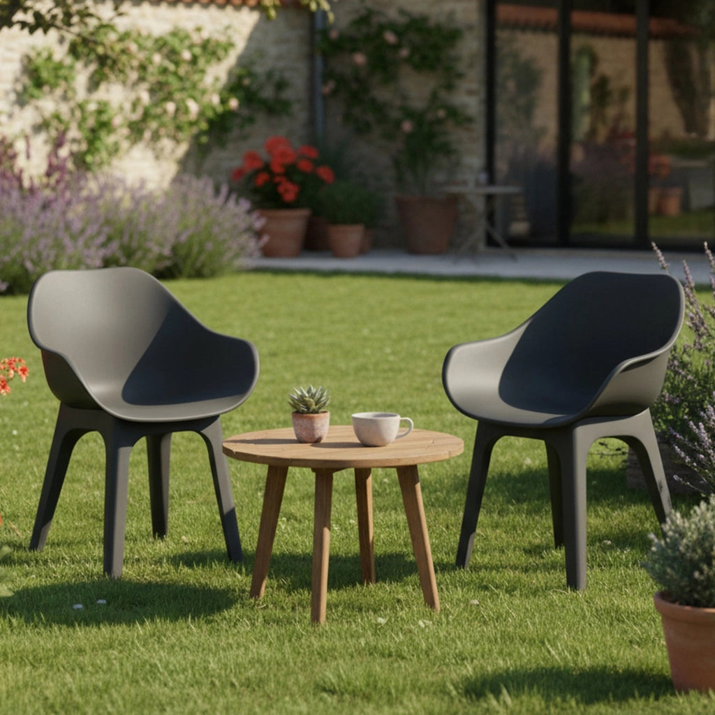 Oakahalla, Sedia da Esterno 2 Sedie Made in Italy, Nero Antracite