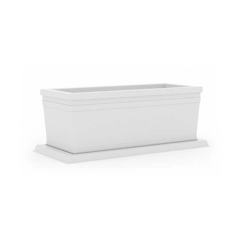 Vaso Fioriera decorativo classico tradizionale 80x40 H34 in polimero resistente bianco per piante per giardini e terrazze - Made in Italy - Monacis