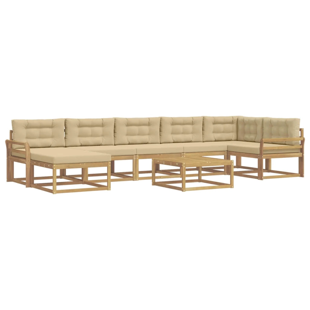 Set di divani da esterno 8 pcs Bianco e Beige