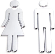 Pictogramma wc stiletti autoadesivi per toilette maschile femminile - Tabella informativa per area lavanderia casa hotel ufficio negozio ristorante