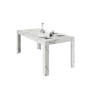 Tavolo COLOMARMO, colore bianco effetto marmo - Ideale per una sala da pranzo di design e alla moda.