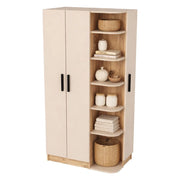 Armadio Camera da Letto Cusago, Guardaroba 3 Ante 10 Ripiani, 90x50 cm Beige
