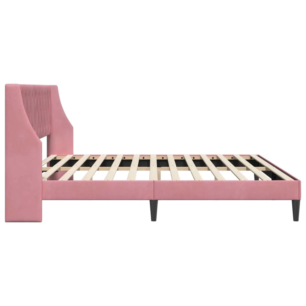 Struttura del letto con testiera Rosa 200 x 200 cm Velluto 42027451