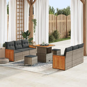 Set Divano da Giardino con cuscino 9 pcs Grigio 3363128
