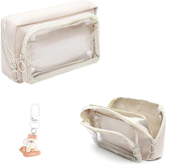 Etui a 9 Compartimenti in Canapa Beige con Design Estetico