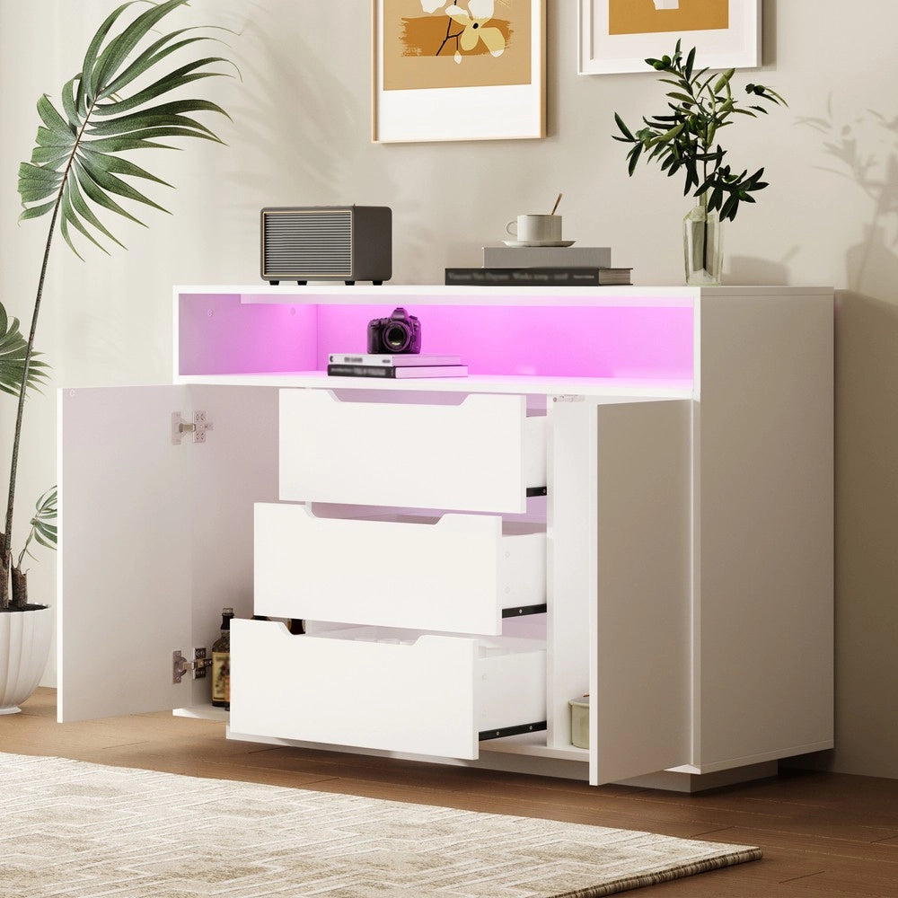 Armadio Multifunzione con Ripiani, Cassetti e Ante ¨C MINIMAL ¨C Bianco Opaco