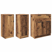 Credenza con cassetto 3 pz | Madia | Buffet da pranzo | Armadio da pranzo Legno vecchio Legno multistrato