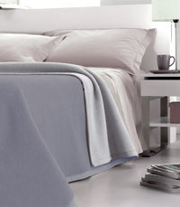 Coperta Pura Lana 1 Piazza e Mezzo Dobleface 450gr Cober Double Grigia