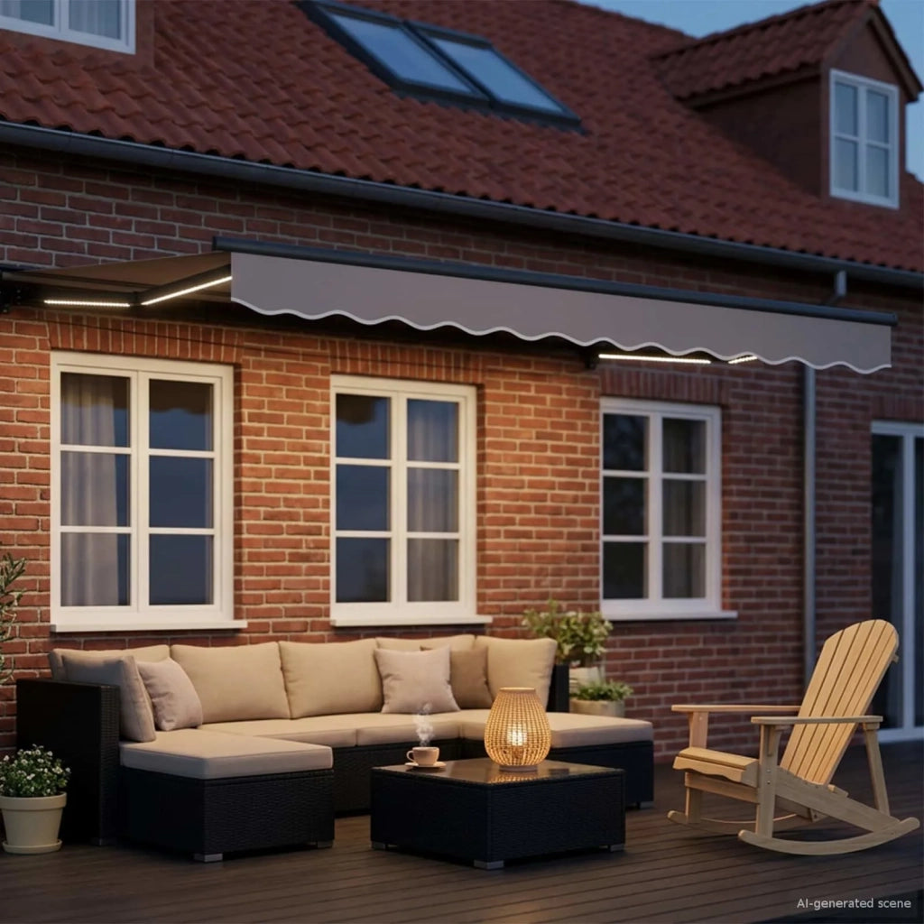 Telaio tenda elettrica con LED Antracite 3 x 2 m Alluminio 42024846
