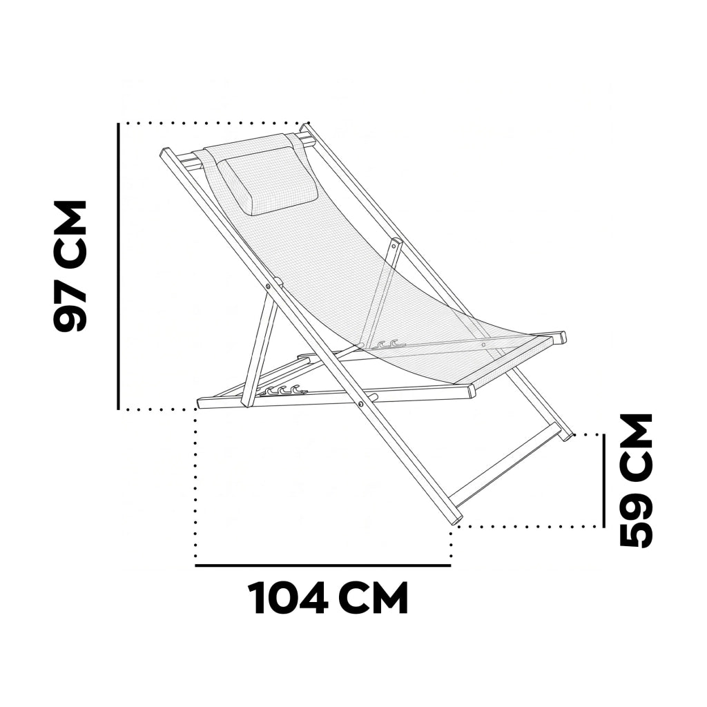 Mezzaluna - Set di 2 sdraio pieghevoli 59x97x104 cm da giardino in alluminio e textilene antracite