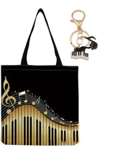 Borsa di stoffa riutilizzabile 38 x 40 cm - Disegno musicale - Musica - Strumenti musicali - Alto do nero - Borsa riutilizzabile