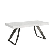 Tavolo Allungabile 200-304x90x77 cm Proxy Bianco Frassino Telaio Antracite
