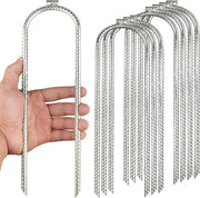 Anelli di ancoraggio per terra da 30 cm con aste a V per palafitte, anelli di trampolino, anelli di giardino, barre di armatura, anelli di tenda per camper (8)