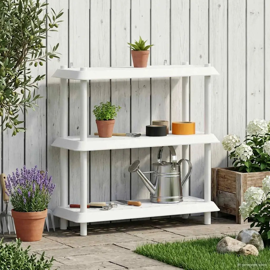 Unità di scaffalatura 3 livelli 100 x 40 x 96 cm PP Bianco 8011746