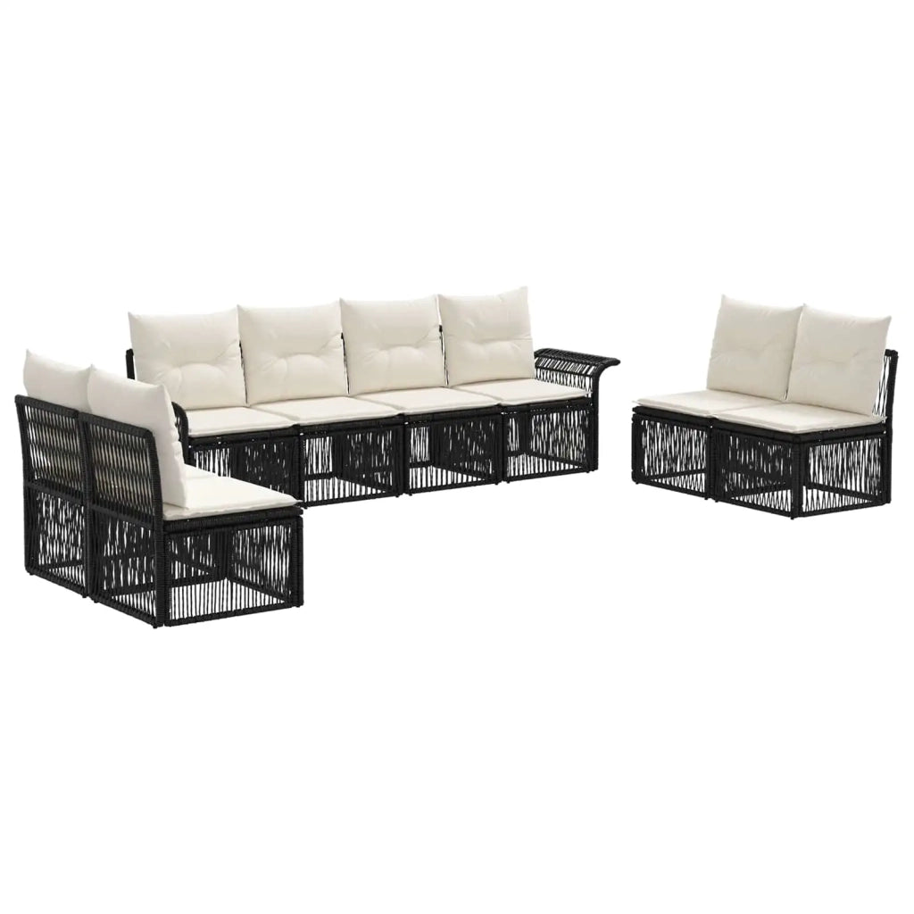 Set Divano da Giardino 8 pcs Nero polyrattan 3434803