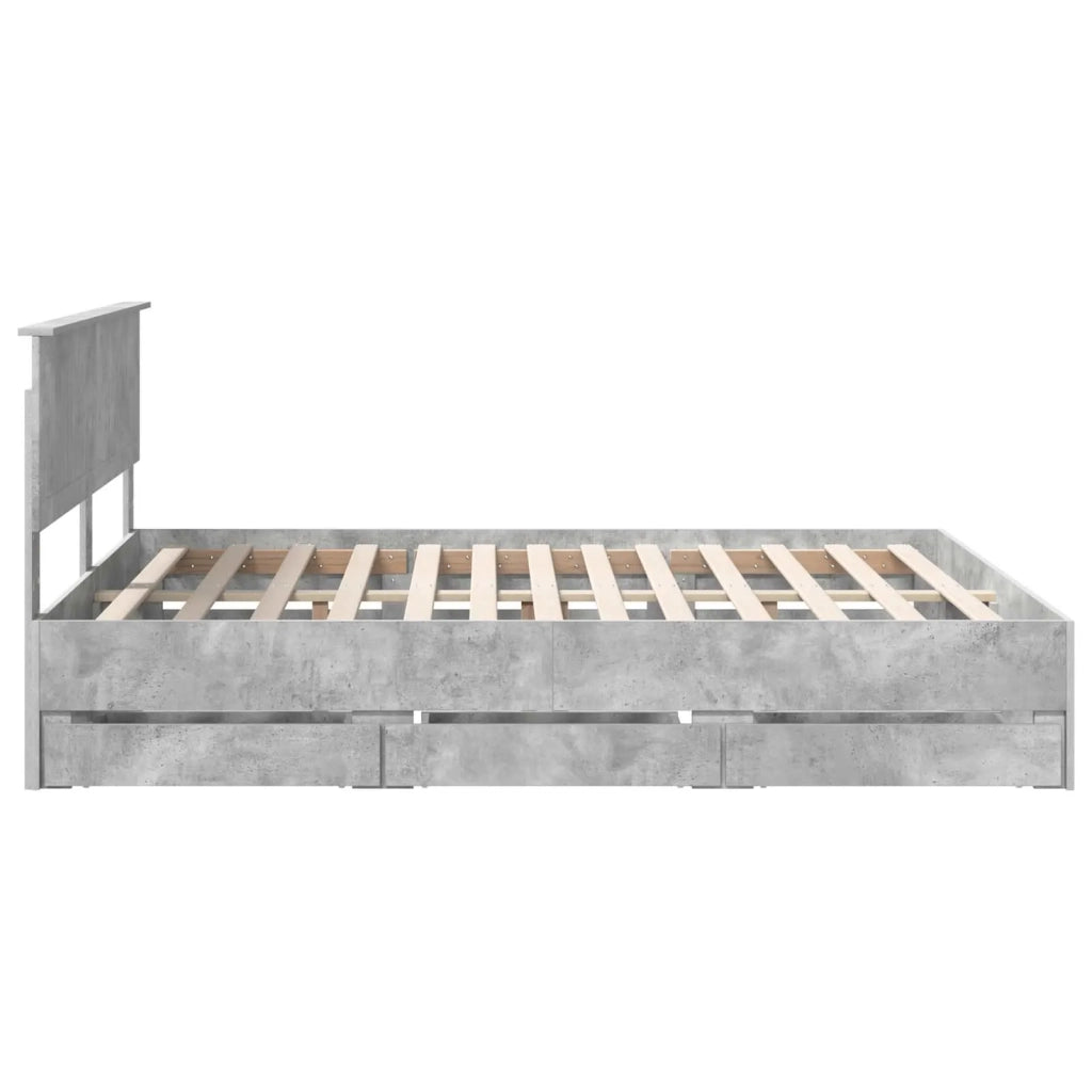 Struttura del letto con cassetto Grigio cemento 160 x 200 cm 3410689