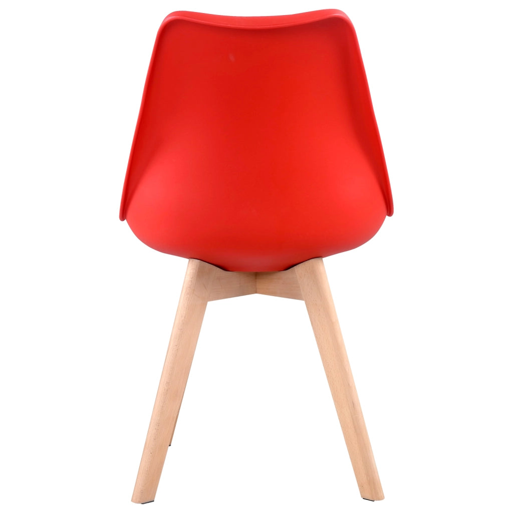 Set di 4 sedie scandinave NORA rosse con cuscino