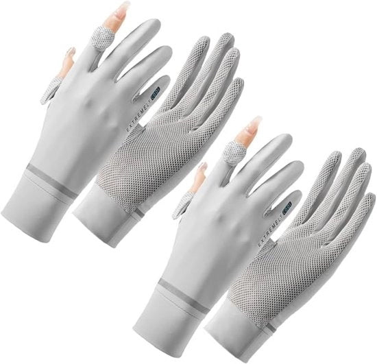 Manopole da donna con protezione solare - guanti estivi anti-UV - guanti antiscivolo per touchscreen - Guanto estivo da esterno con presa in silicone - adatti per l'uso in bicicletta all'aperto