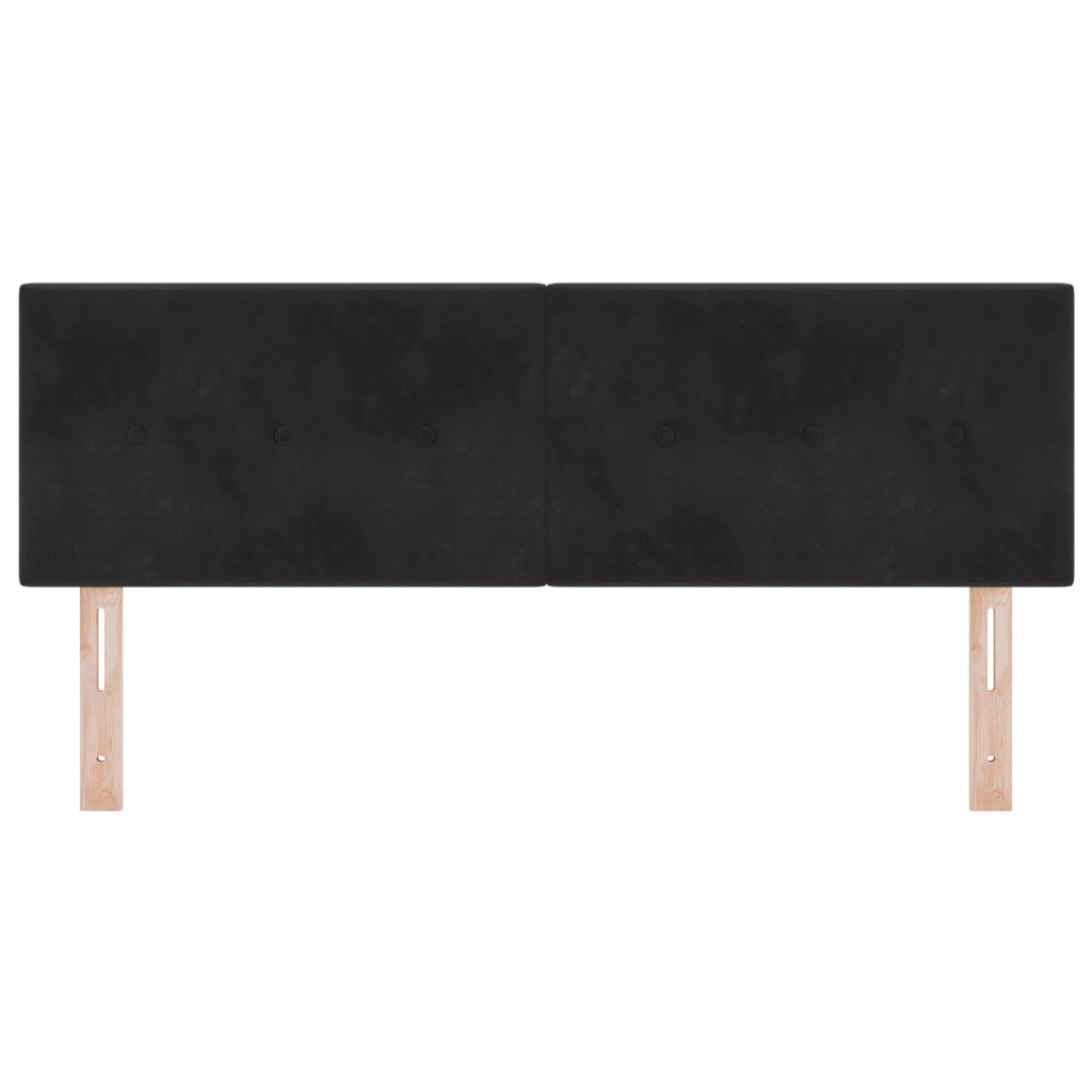 Testata letto  con bottoni trapuntati nera 140 cm in velluto