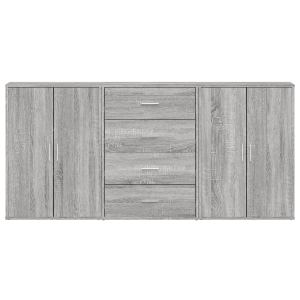 Buffet credenza cassettiera armadio mobile contenitore organizer per cucina soggiorno salotti 3 pezzi Sonoma 60 x 31 x 84 cm legno ingegnerizzato grigio 02_0037166