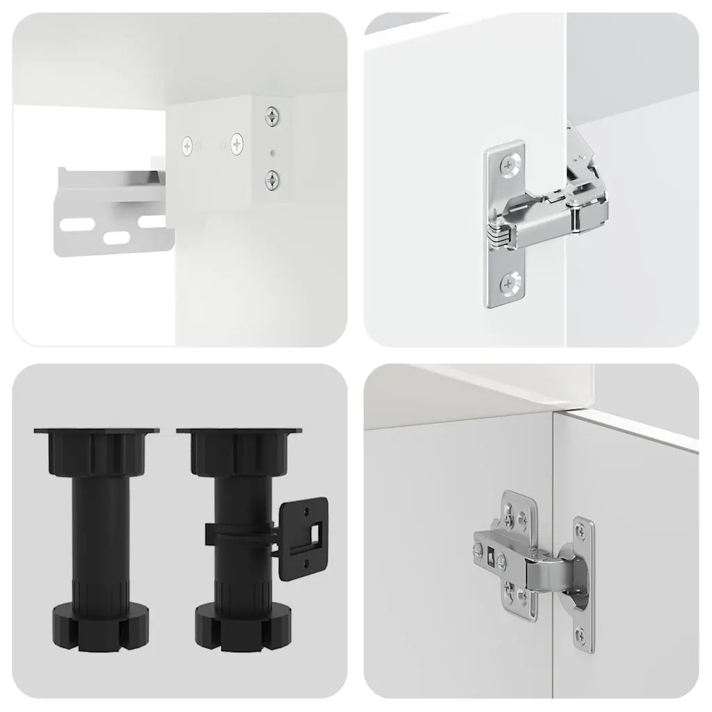 Set Mobili da Cucina 7 pz Kalmar Bianchi Lucido in Truciolato 3314733