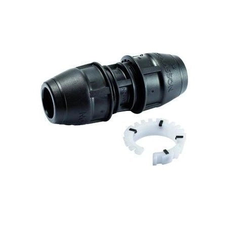 Plasson 7609840 URC Manicotto di Riparazione Universale Push-fit per Tubi 40-43 mm in PP e Acciaio Inox colore Nero