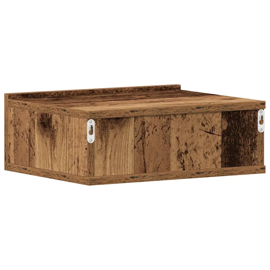 Comodino Pensile-Tavolino da notte Legno Antico 40x30x15 cm in Legno Multistrato