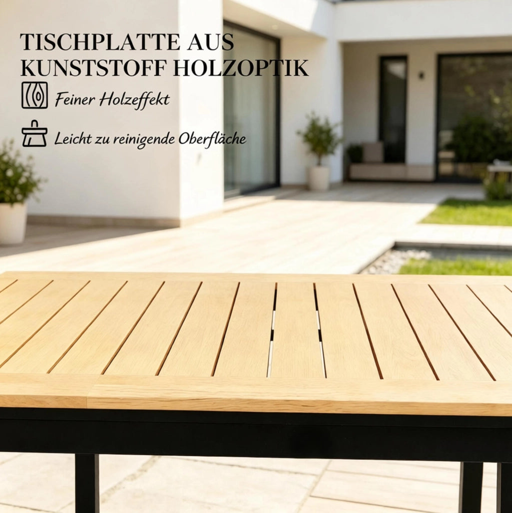 Tavolo da giardino 127x70 cm effetto legno marrone
