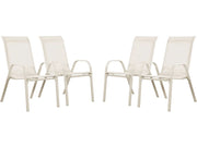 Sedia da giardino textilene "Cordoba" -Phoenix-Ecru- Set di 4