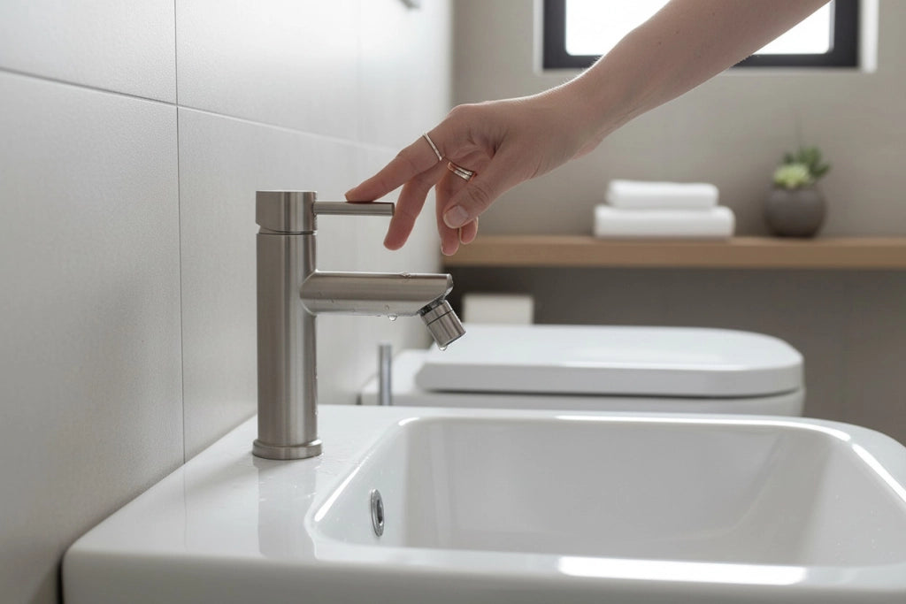 Miscelatore Bidet Acciaio Inox 304 con Piletta Click Clack in Ottone 1”1/4 – Cartuccia Ø35 mm