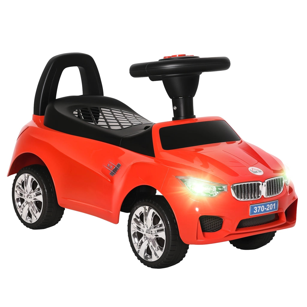 Macchinina Cavalcabile per Bambini ¨C zephmum ¨C Rosso, con Volante, Fari e Musiche, 18-36 Mesi