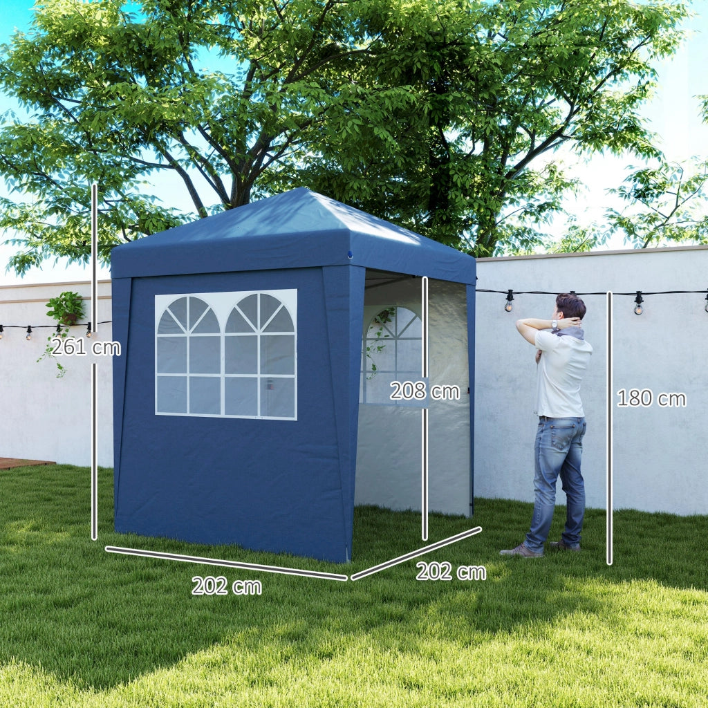 Tonnelle da giardino pieghevole ¨C zephmum ¨C blu scuro 3 pareti