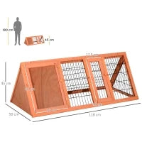 Gabbia per Conigli e Animali Domestici, Conigliera in Legno di Abete118 x 50 x 45 cm