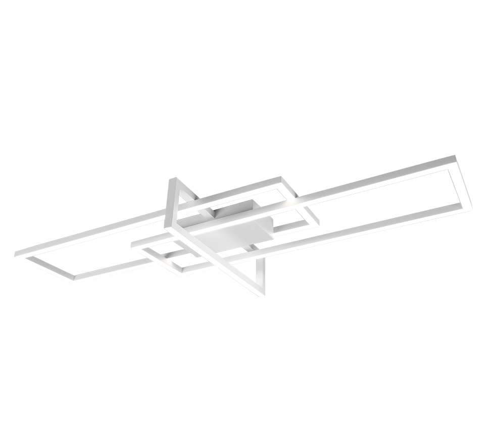 Plafoniera Soffitto Led Moderna Triplo Rettangolo Dimmer Bianca Salinas GD Trio