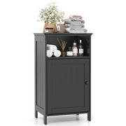 Armadio per bagno di legno con anta singola e mensola regolabile-Mobiletto da bagno 40x30x70cm Nero