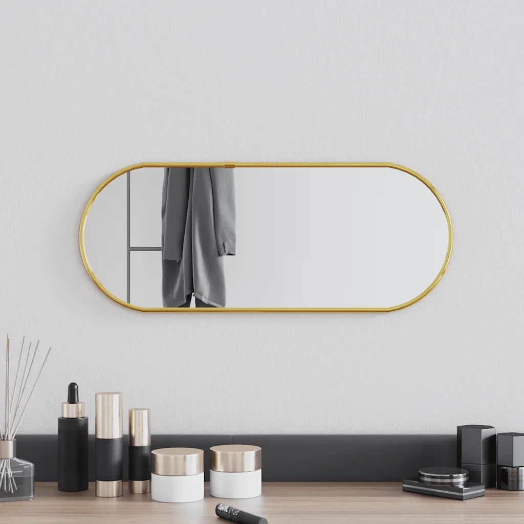 Specchio da Parete | Specchio decorativo Dorato 50x20 cm Ovale