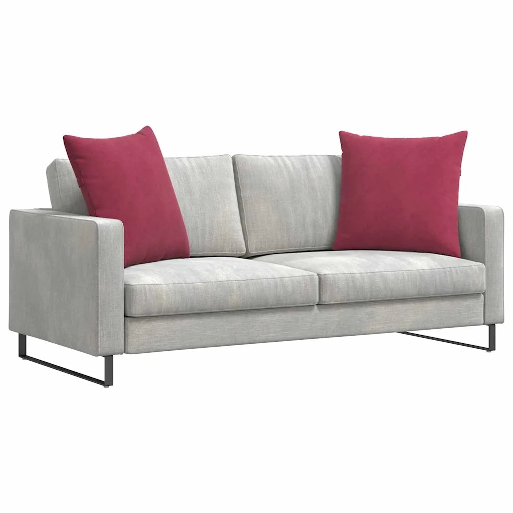 Cuscini da Divano 2 pcs Rosso Vino 80 x 80 cm Tessuto in Cords