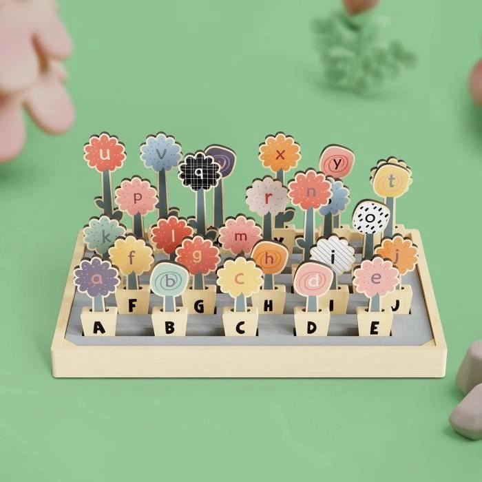 Abc Flowers - TOP LUMINOSO - 26 vasi da fiori - Lettere maiuscole - Lettere minuscole - Alfabeto